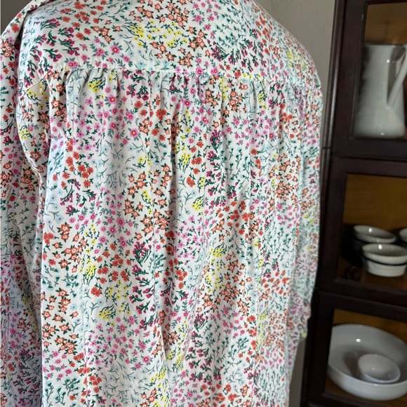 Lands End Button Front Floral Tunic Blouse 1X (16W-18W) - Picture 5 of 10